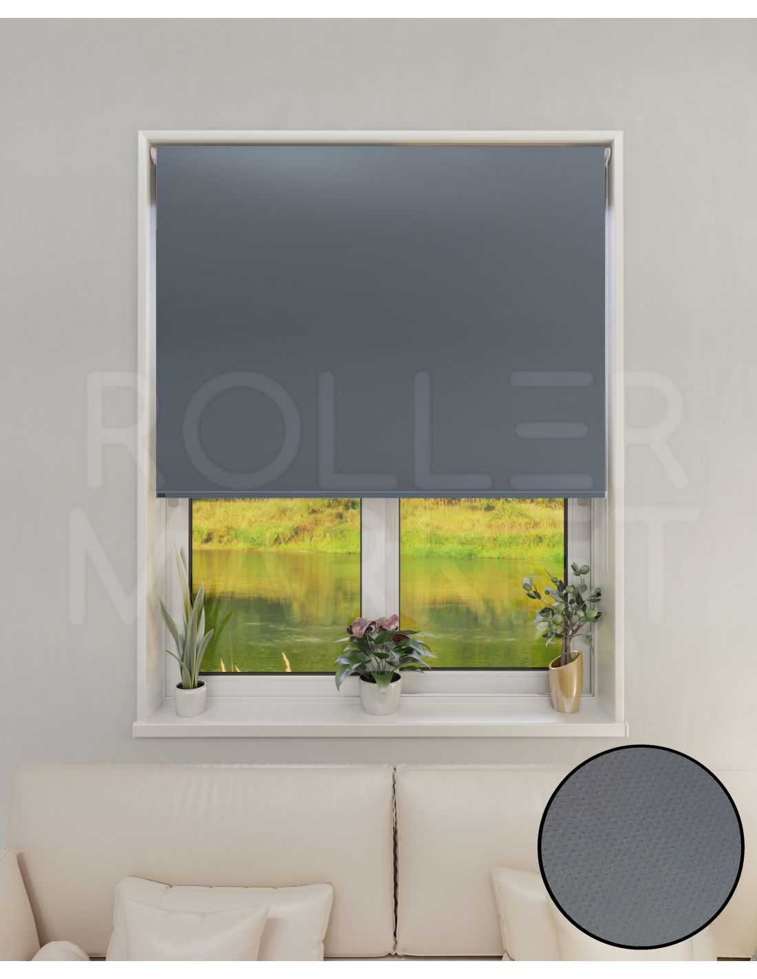 Cortina Roller Black Out Gris oscuro 0,90 x 1,65